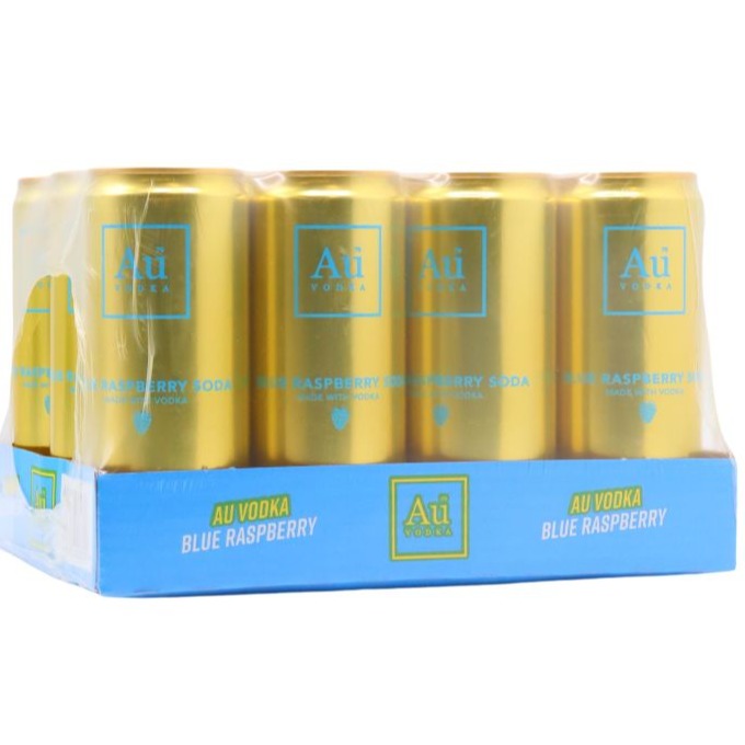 AU Vodka Blue Raspberry Cans